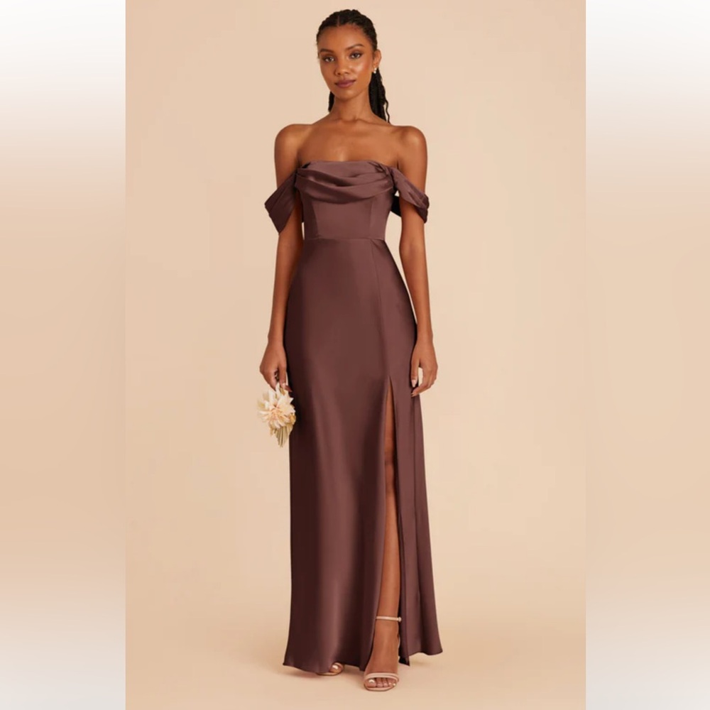 Birdy Grey 
Mia Matte Satin Convertible Dress 
Color: Chocolate Brown
Size: S
